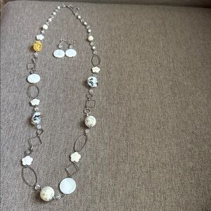 Elegant Multi-Color Necklace and Earring Set 18"